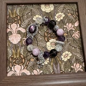 Crystal Purple and Silver Beaded Bracelet